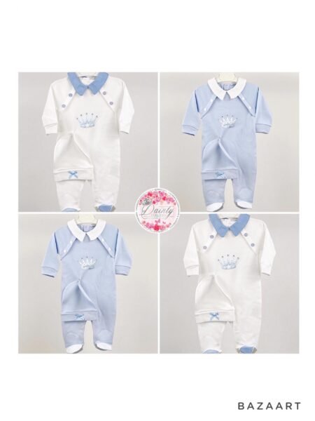 Boys Crown Babygrow/Hat