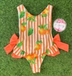 Orange Stripe Swimming Costume