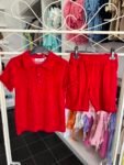 Red Towelling Short Set