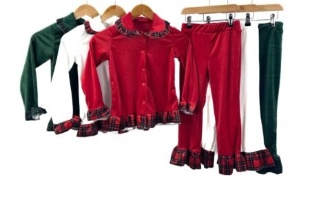 Velour Tartan Frill Pyjamas
