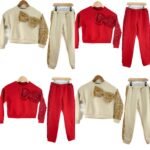 Bow sequin velour tracksuit