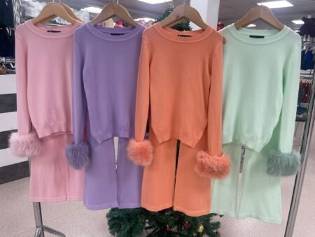 Tropez Fur Cuff Trouser Set 3007(SPRING)