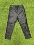 Black Leather Look Leggings (Glitter Stripe)