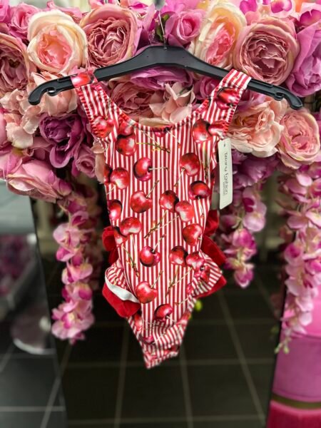 Cherry Stripe Swimming Costume