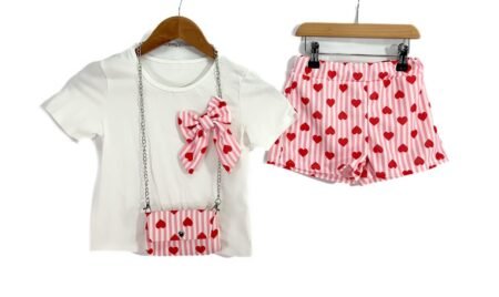 Heart Short Set With Bag