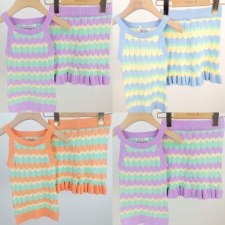Zigzag Knitted Short Set
