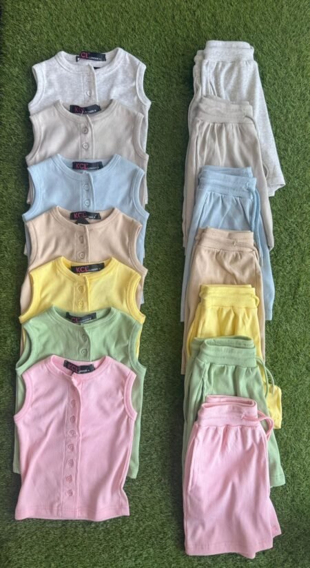 St Lucia 2 Piece Button Short Set
