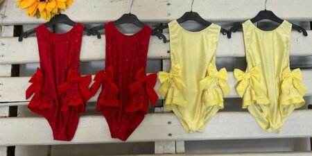 Diamonte Bow Swimming Costume