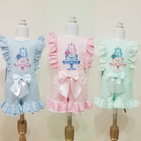 Cake Satin Bow Short Set