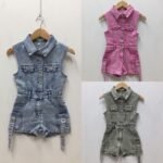 Acid Wash Denim Playsuit
