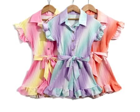 Ombre Two Tone Pleated Playsuit