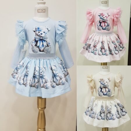 Teddy Bear Neon Skirt Set