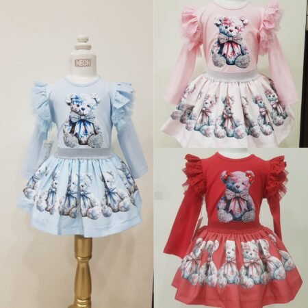 Teddy Bear Neon Skirt Set