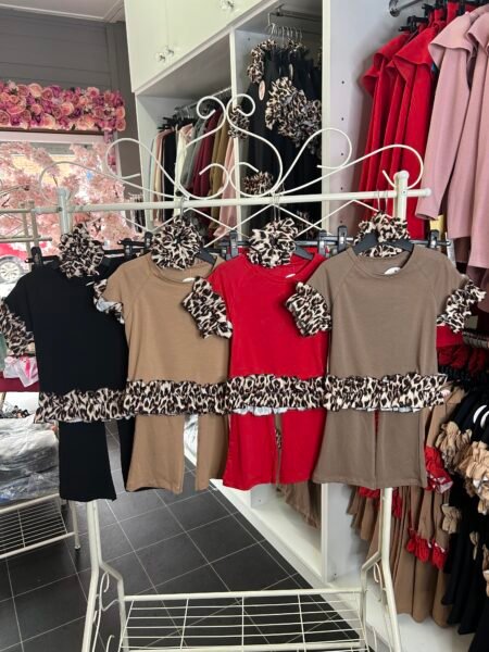 Leopard 3pc Flared Trouser Set