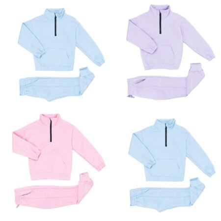 Girls 1/4 Zip Basic Tracksuit