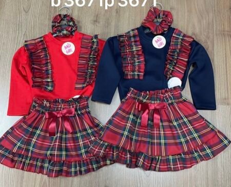 Kaitlyn Tartan Skirt Set