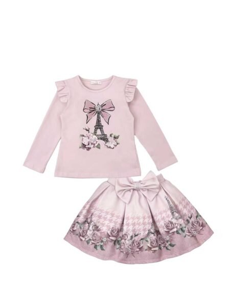 Girls Tower & Bow Skirt Set
