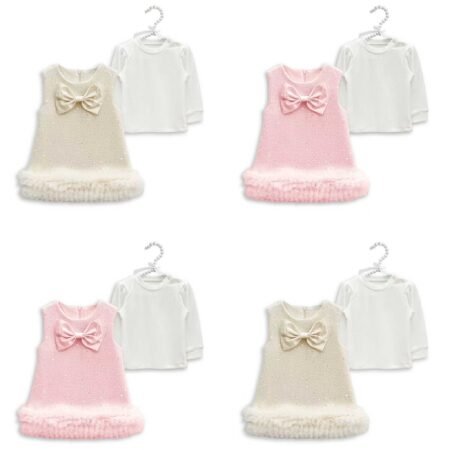 Giorgio Bambini Tweed Tulle & Bow Sequin Dress With Seperate Top (CW328)
