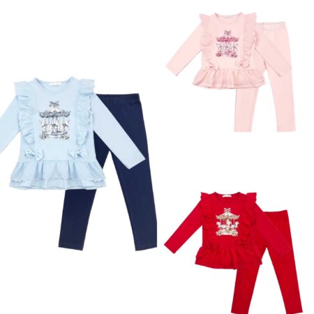 Girls Diamond Stone Carousel Legging Sets
