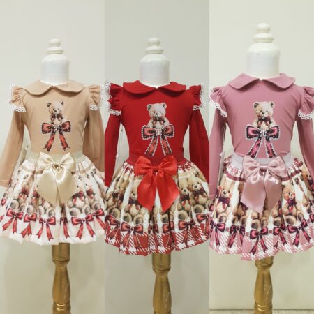 Dainty Darlings Brown Teddie Bear Skirt Set
