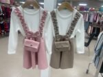 Diamonte ruffle dress & bag