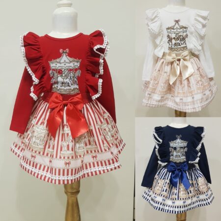 Neon Carousel Stripe Skirt Set