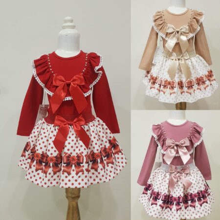 Dainty Darlings Neon Bow Pearl Children’s Skirt Set