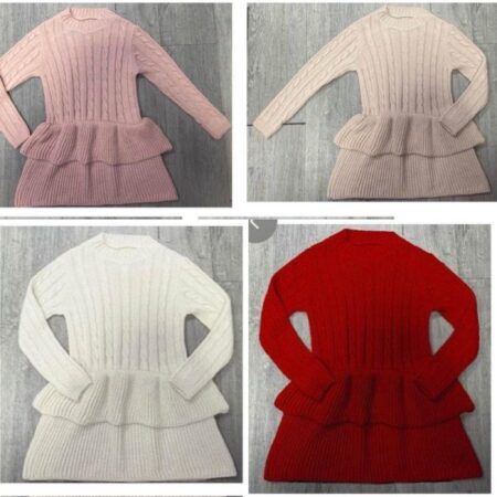 Cable Knit Peplum Dress