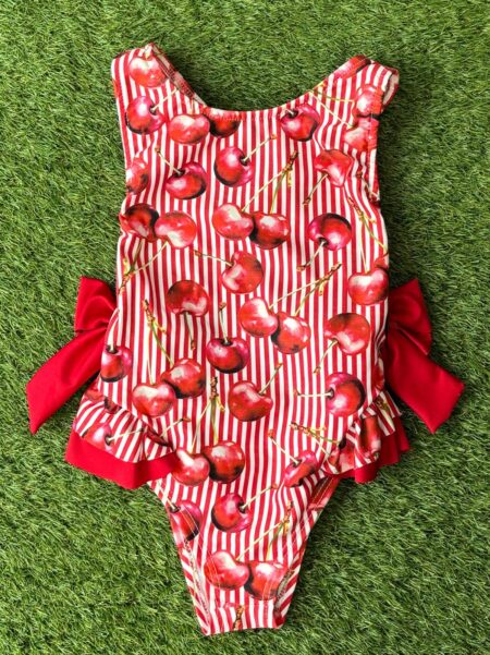 Cherry Stripe Swimming Costume 2025